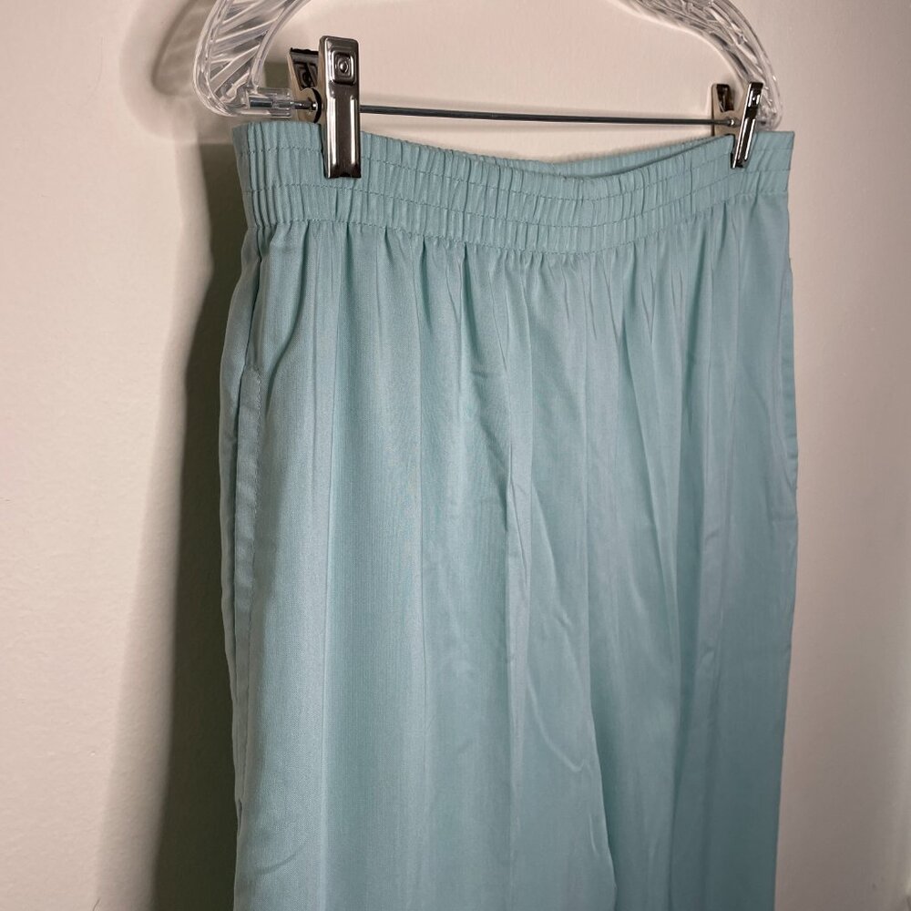 Mint Green Spring Stretchy High-Waisted Flowy Pants w/ Elastic Waistband12/14(?) - Picture 3 of 8